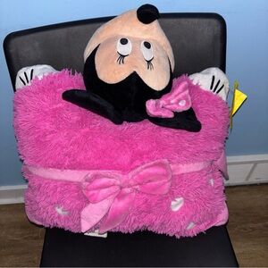 Minnie Mouse Pillow Pet Plush Toy Soft Travel Pillow Cute Stuffed Animal in Pink